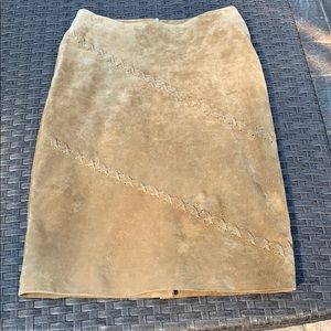 Tan suede leather skirt size 4